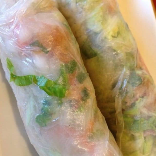 A7.  Shredded pork summer rolls.